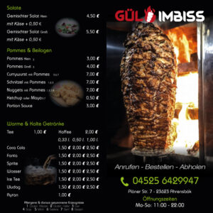 Gül Imbiss Ahrensbök Flyer