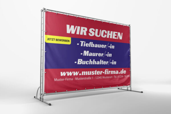 Bauzaunbanner Stellenangebot