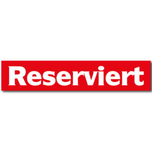 Reserviert-Aufkleber 40 x 8 cm – PET-Folie weiß matt, statisch haftend