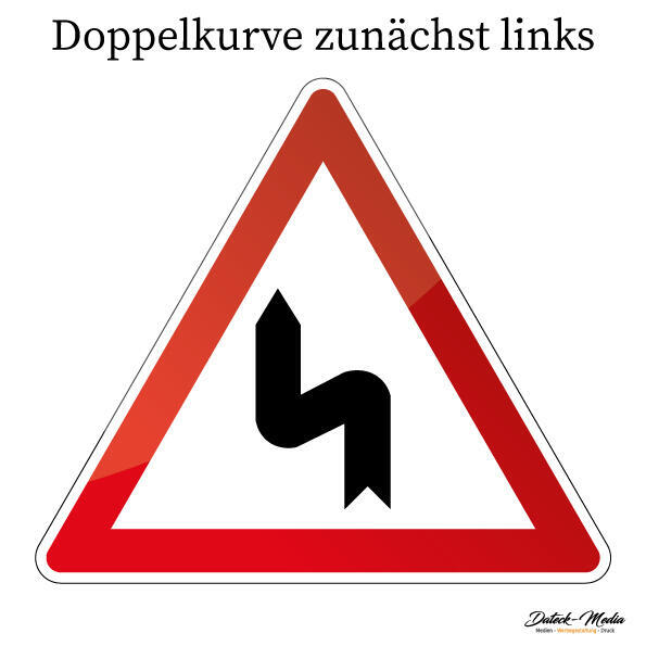 Verkehrszeichen Doppelkurve zunächst links