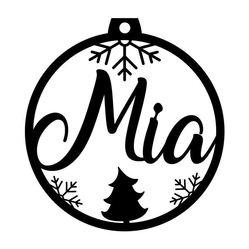 Personalisierte Laserdatei "Mia" Weihnachtsschmuck – Bild 2