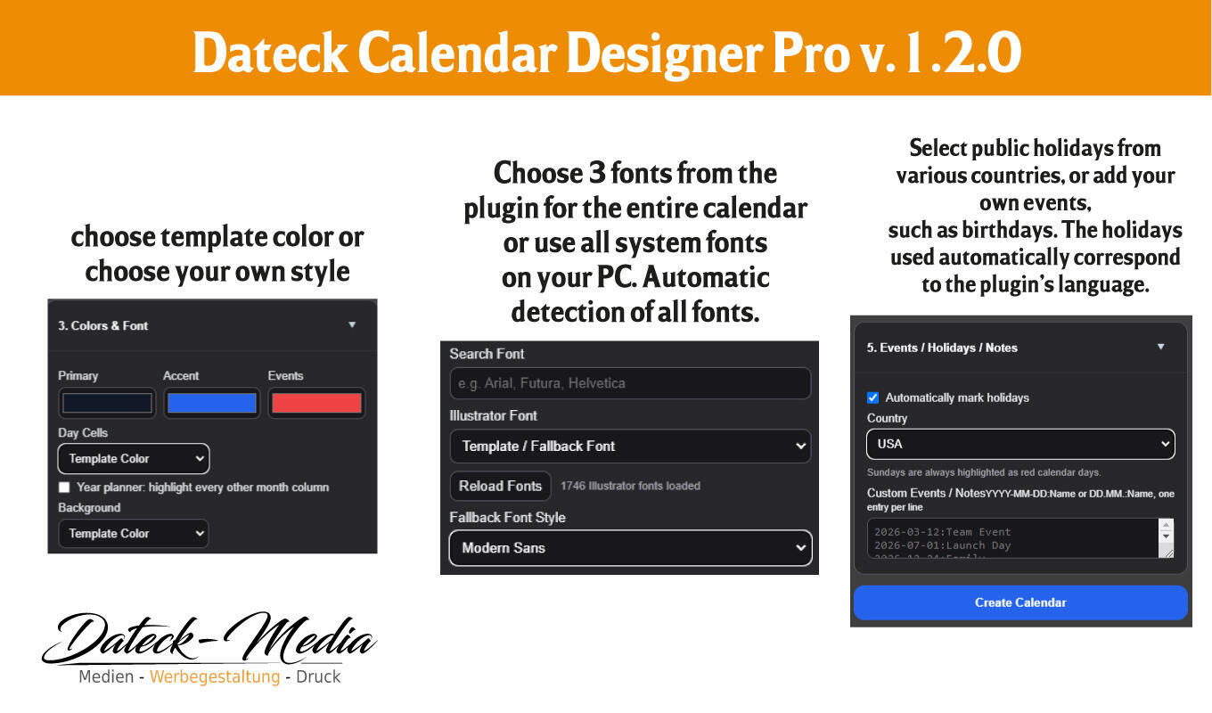 Dateck Calendar Designer Pro – Bild 2