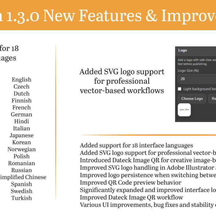 Dateck QR Designer Pro 1.3.0 – QR Code Generator für Adobe Illustrator und InDesign