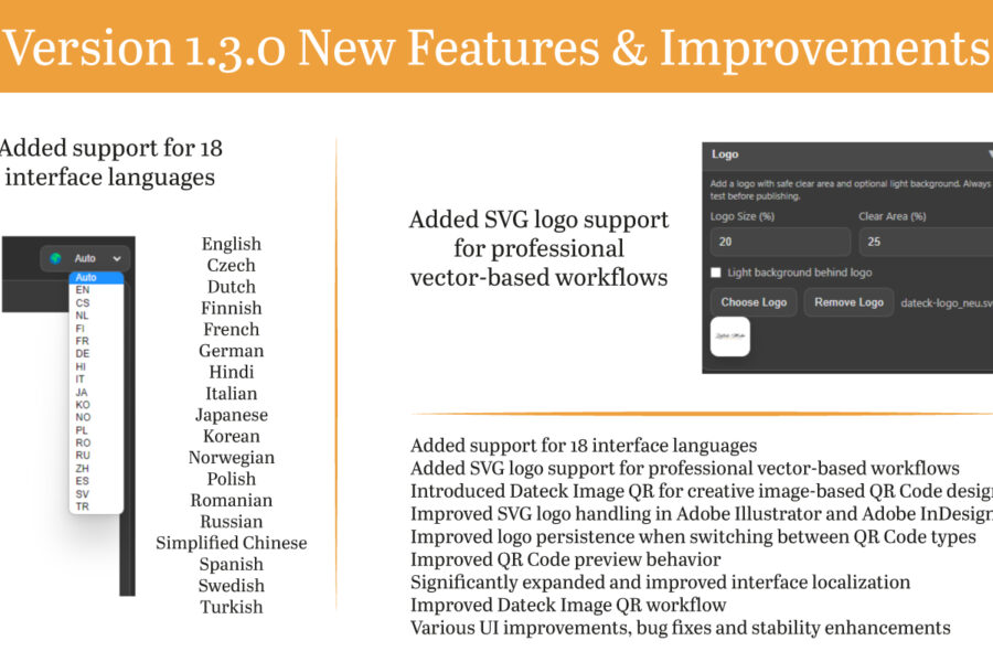 Dateck QR Designer Pro 1.3.0 – QR Code Generator für Adobe Illustrator und InDesign