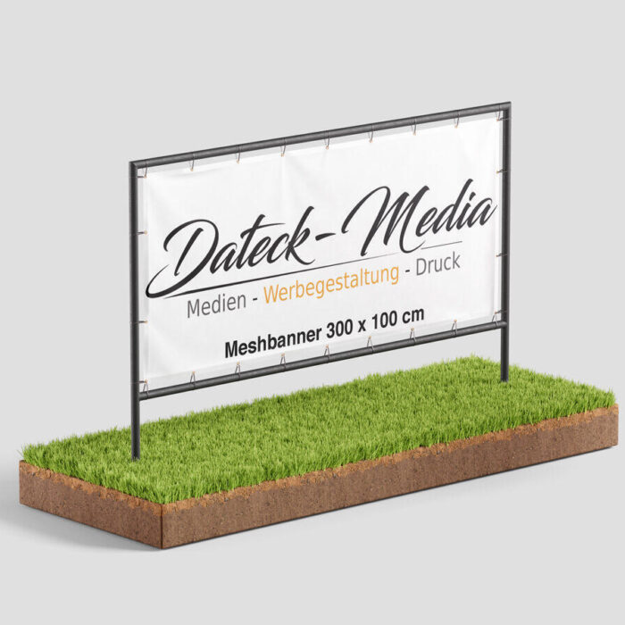 Meshbanner 300 x 100 cm – wetterfest & B1 zertifiziert