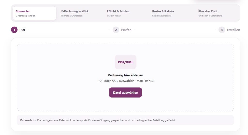 Dateck E-Rechnung Converter