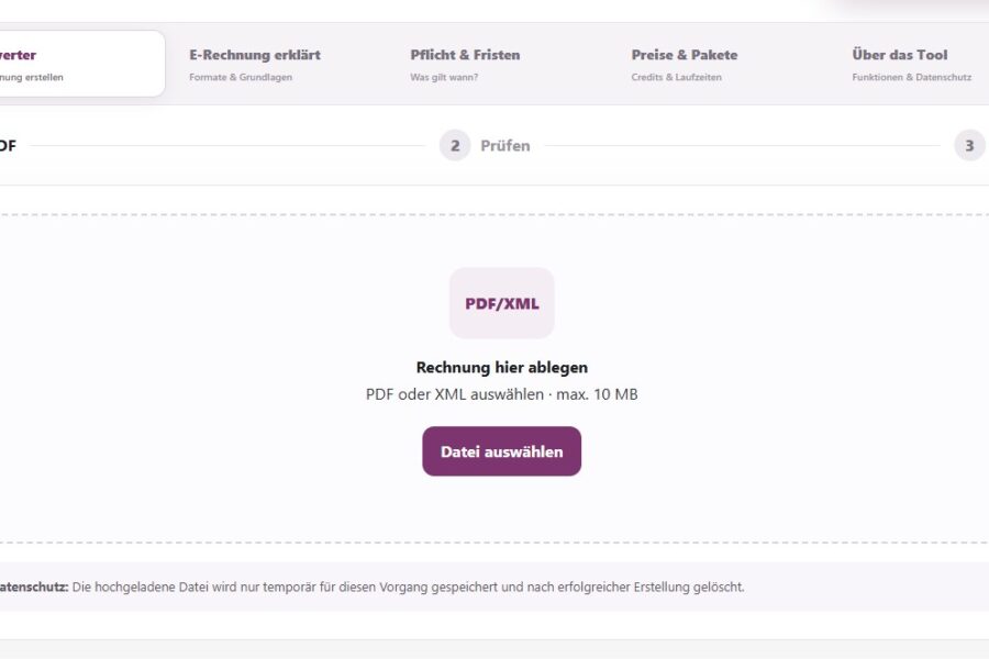 E-Rechnung Converter: XRechnung & ZUGFeRD prüfen und konvertieren