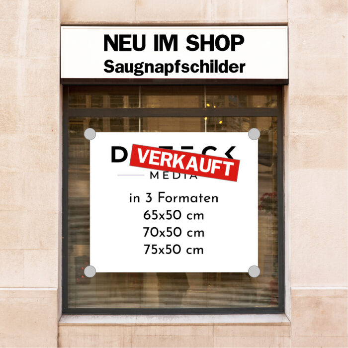Saugnapfschild – hochwertiger UV-Druck inkl. 4 Saugnäpfen